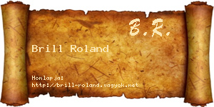 Brill Roland névjegykártya